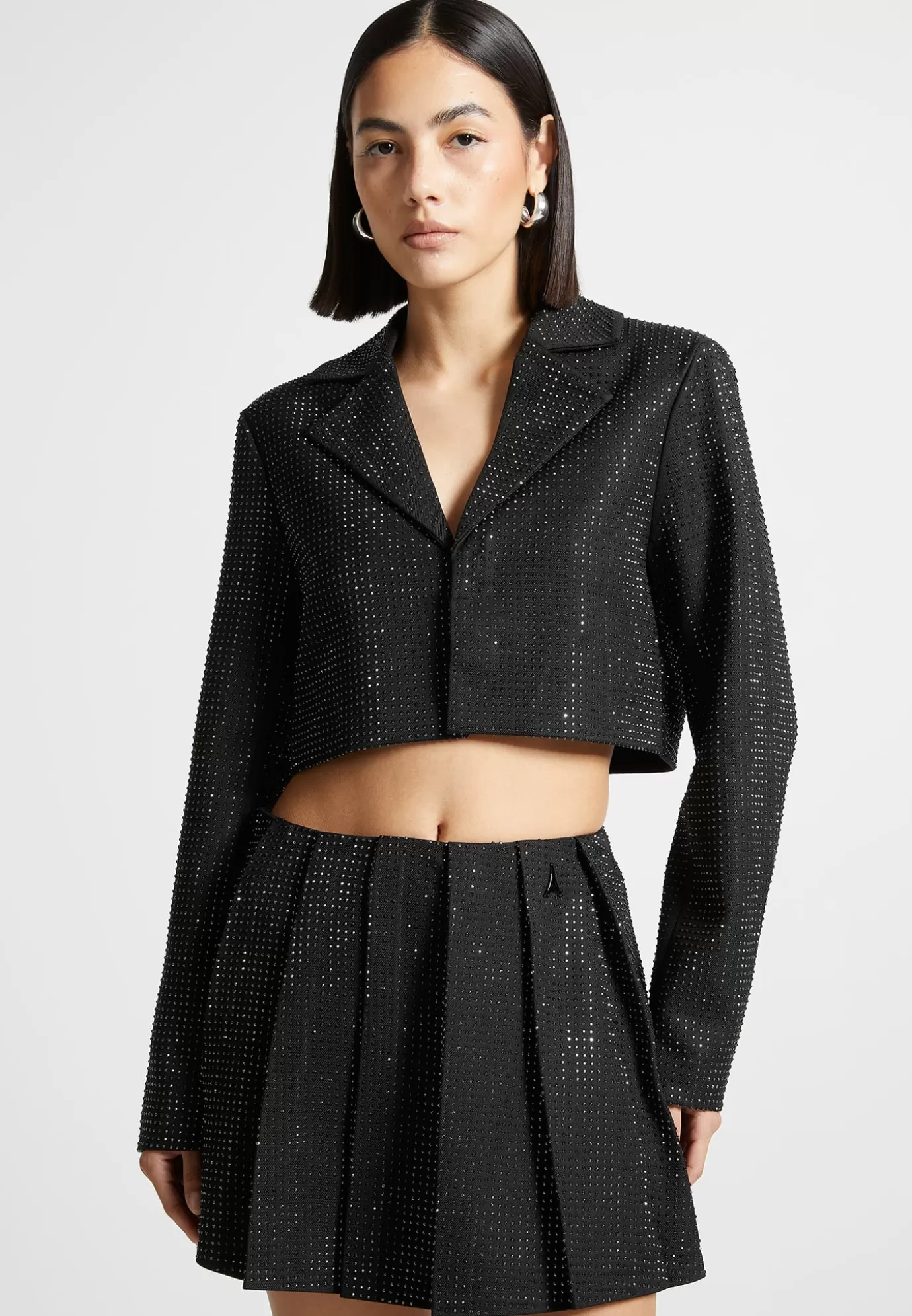 Outlet Rhinestone Cropped Blazer - Blazers & Waistcoats