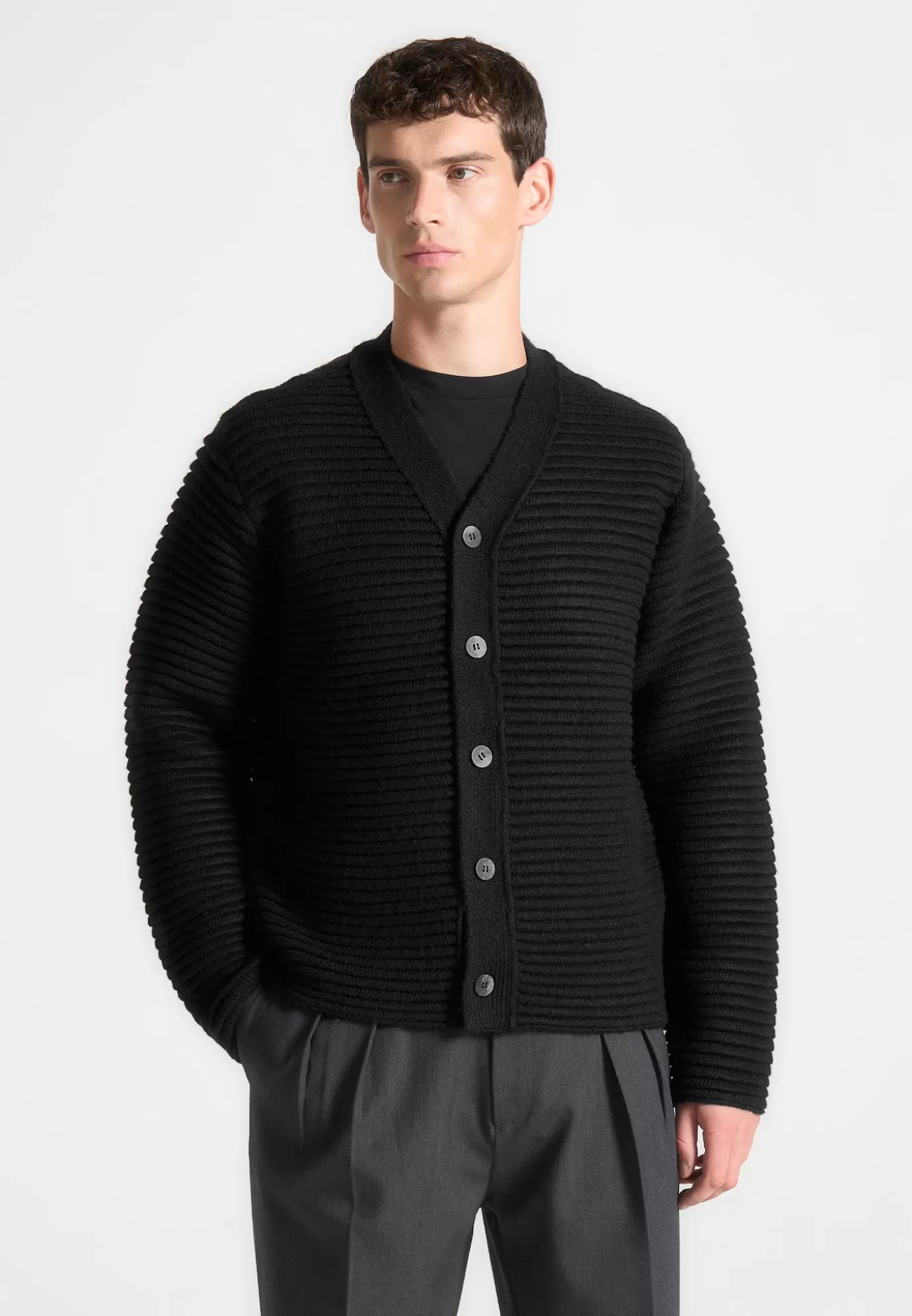 Best Ribbed Knit Cardigan - Knitwear