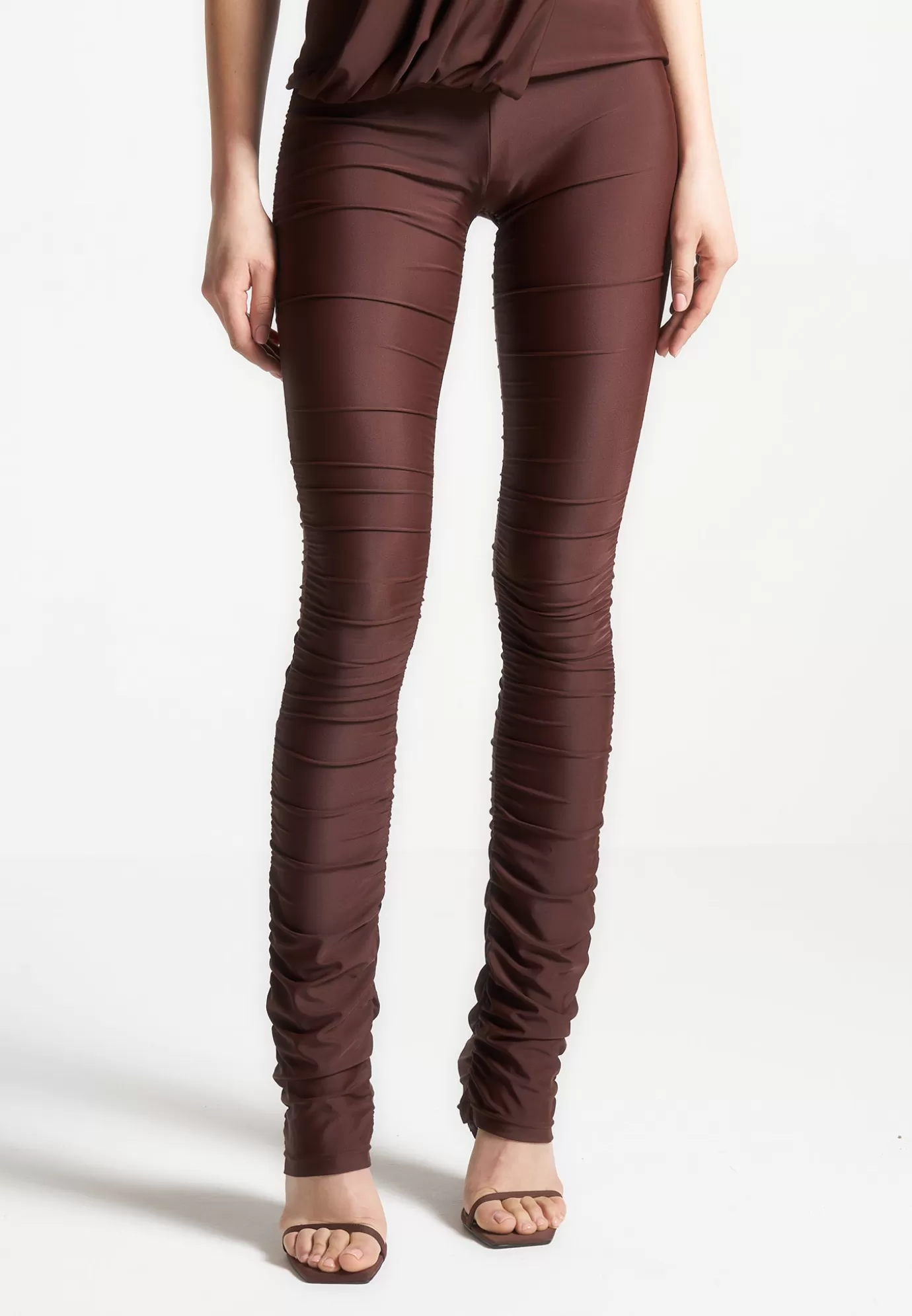 Cheap Ruched Fit and Flare Leggings - Matching Sets