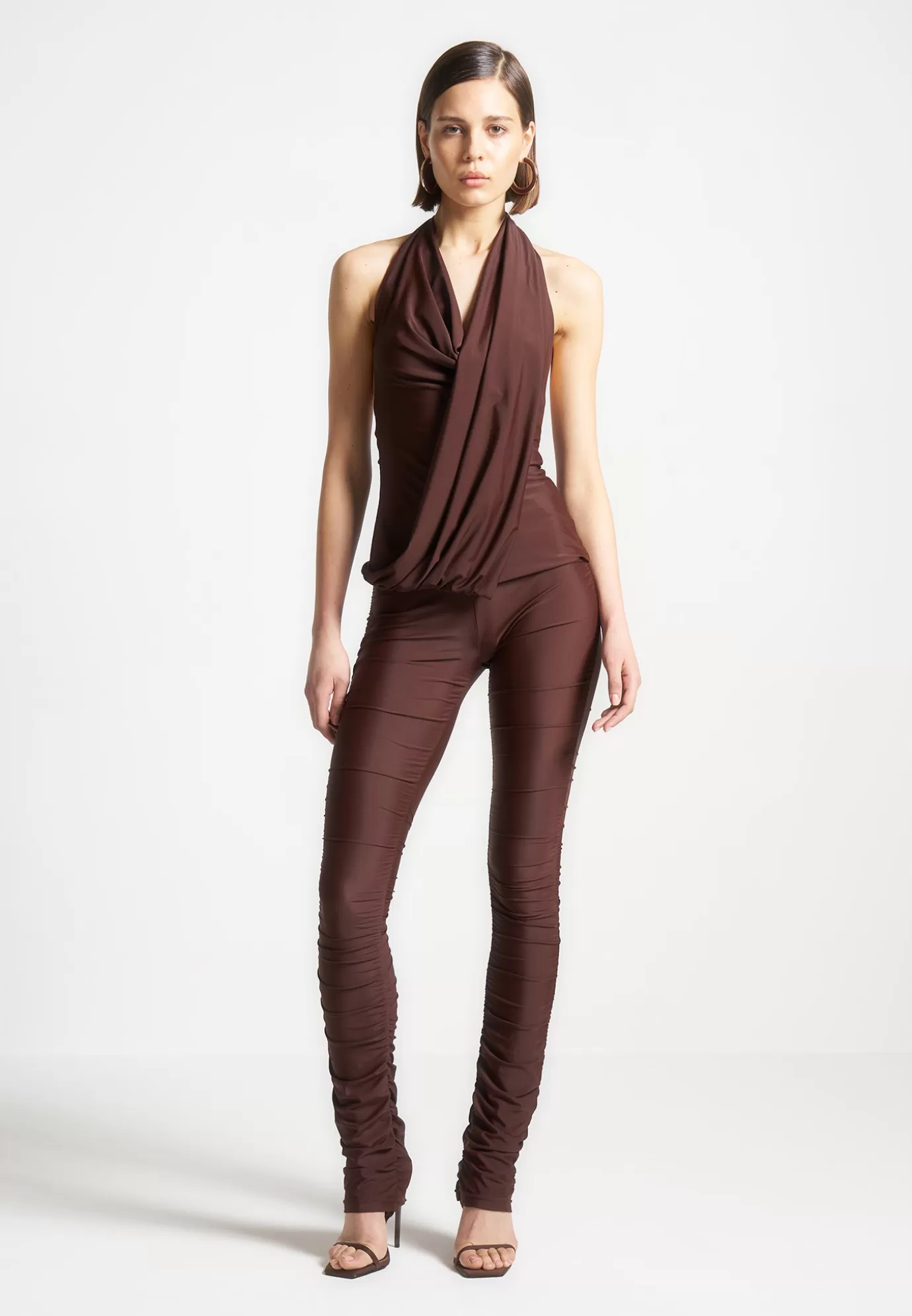 Cheap Ruched Fit and Flare Leggings - Matching Sets