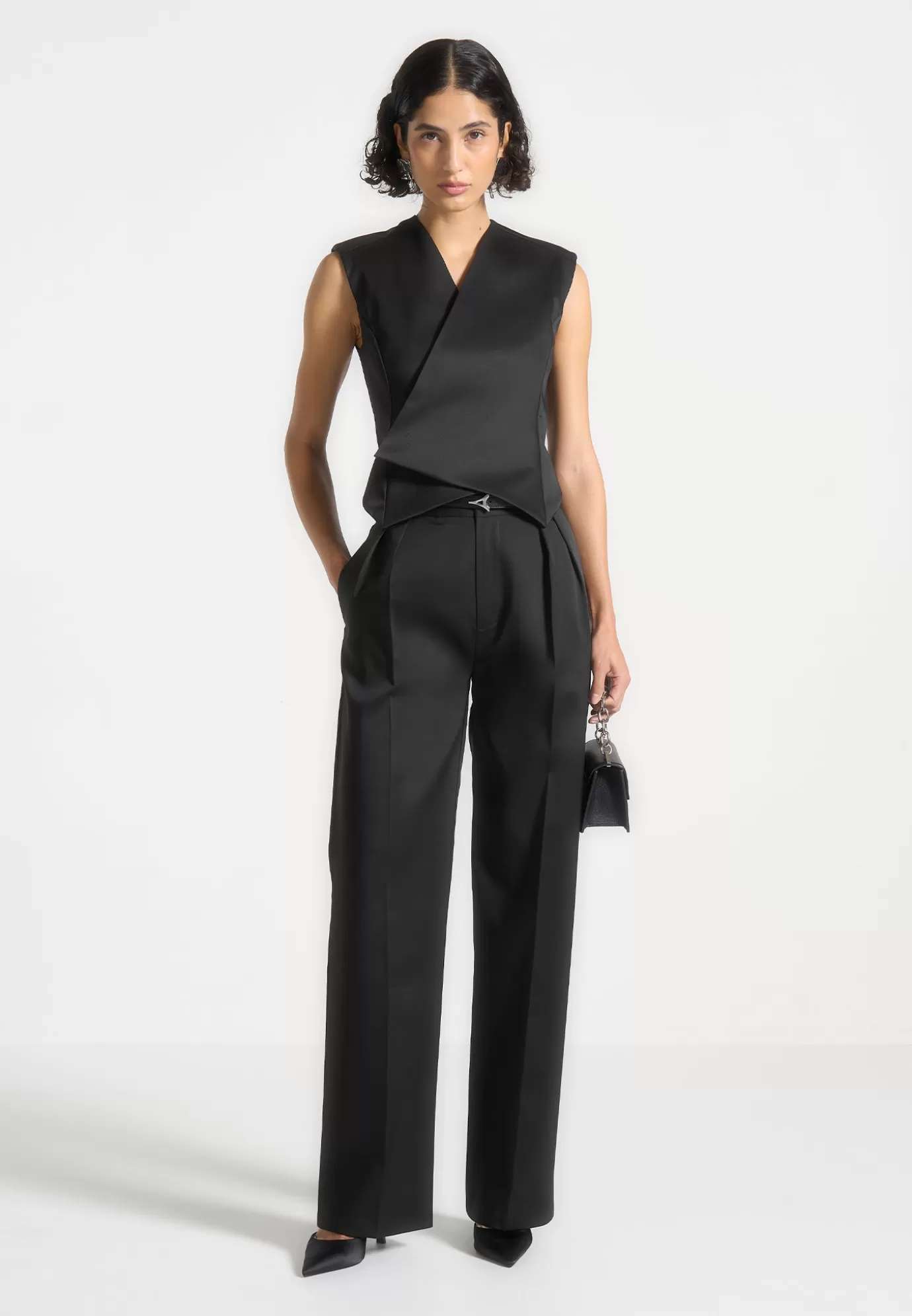 Cheap Sateen Twin Pleat Trousers - Suits