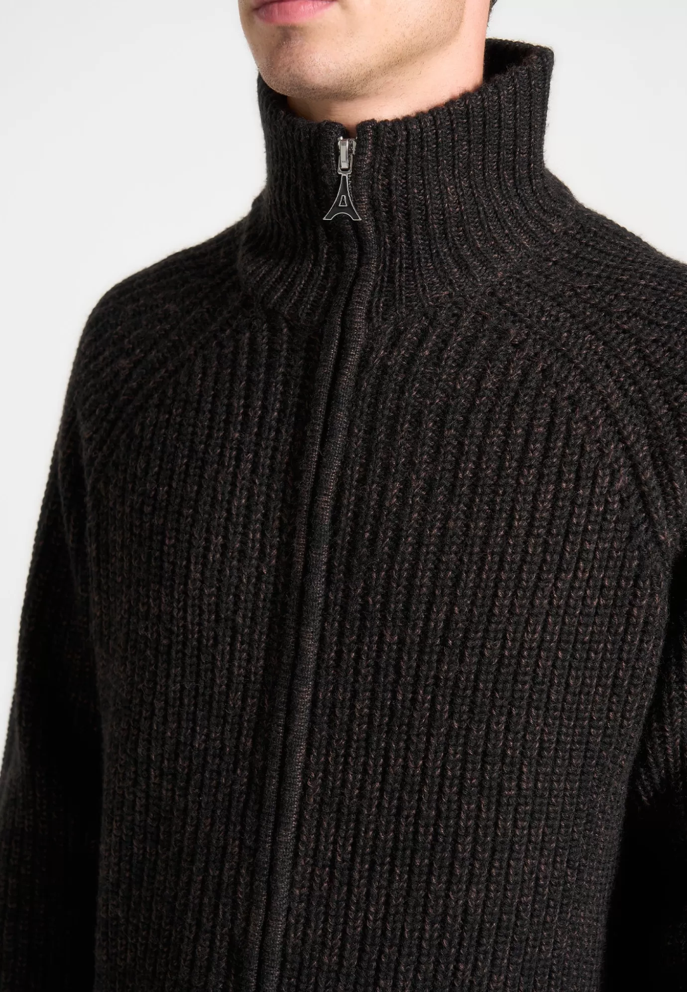 Best Sale Speckled Wool Zip Up Cardigan - Knitwear