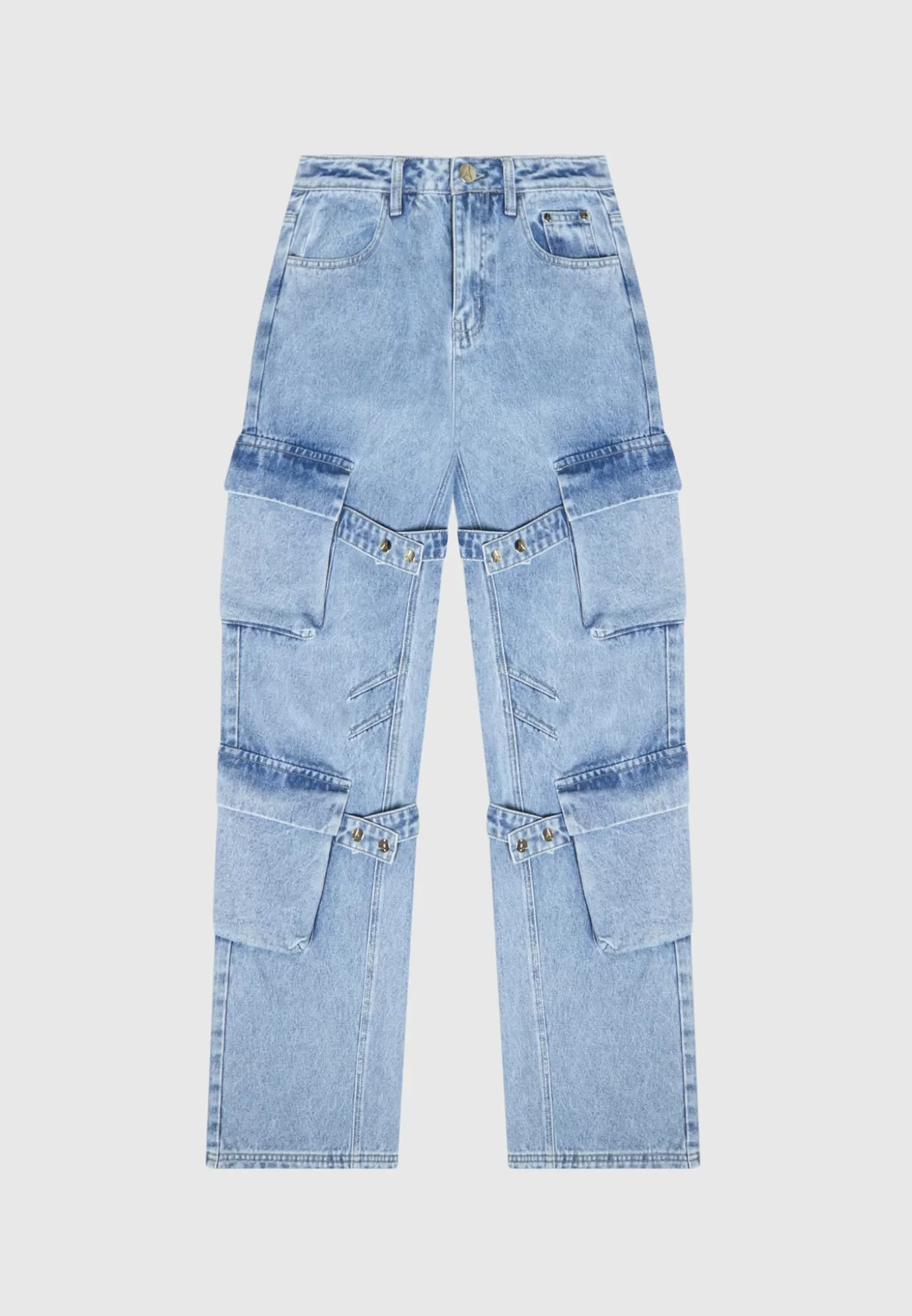 Flash Sale Strap Detail Cargo Jeans - Mid Jeans