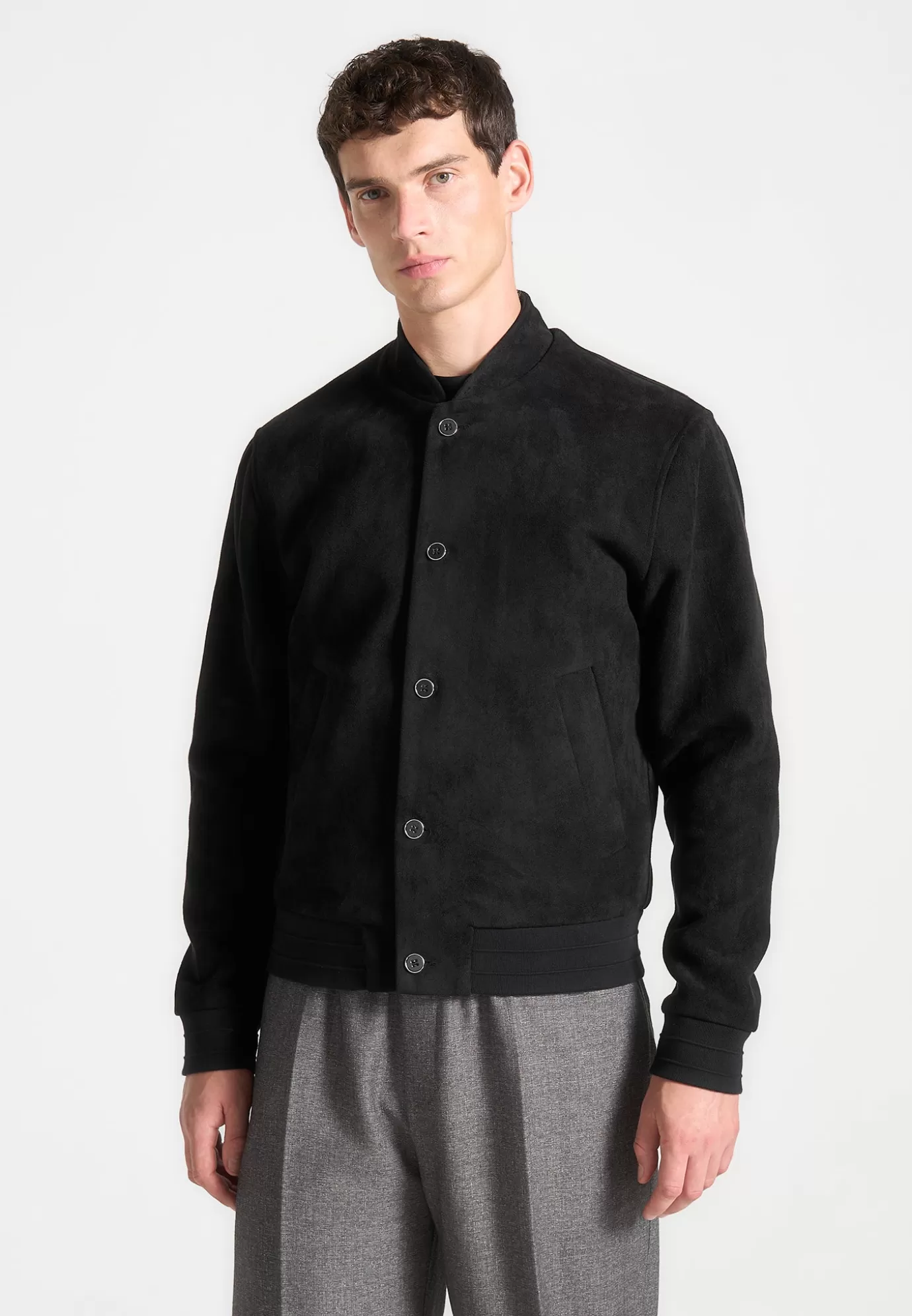 Clearance Suede Bomber Jacket - Jackets