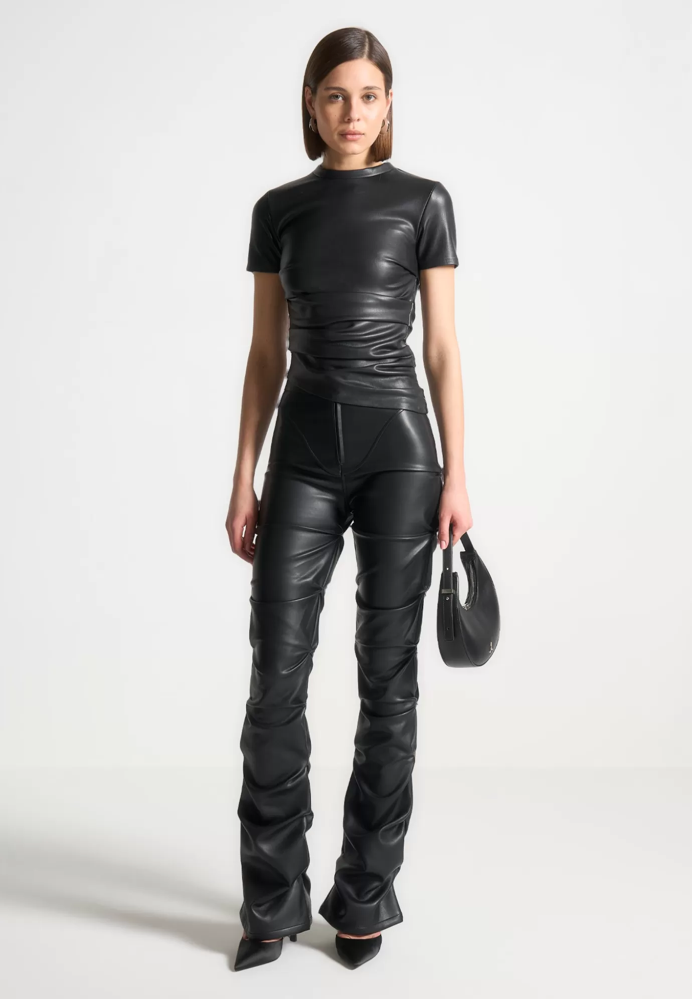 Best Sale Tacked Leather Flared Trousers - Casual Trousers