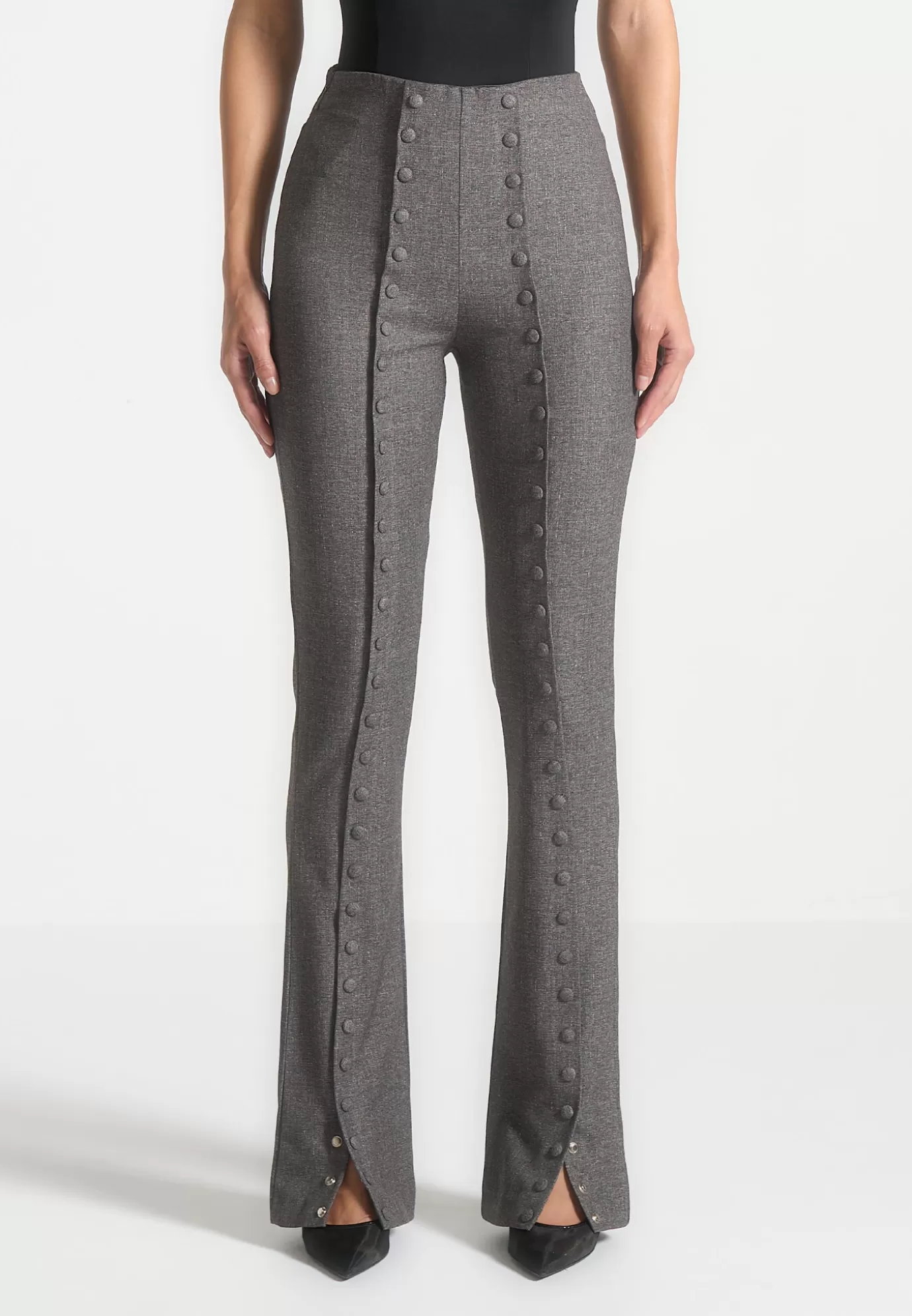 Shop Tailored Button Detail Trousers - Dark Formal Trousers