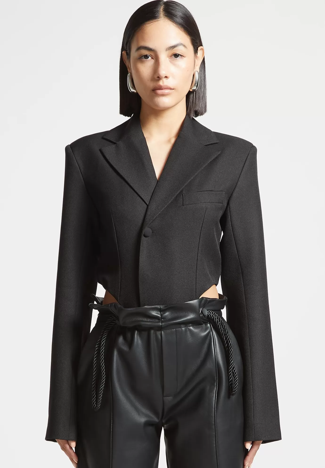 Sale Tailored High Leg Blazer Bodysuit - Bodysuits