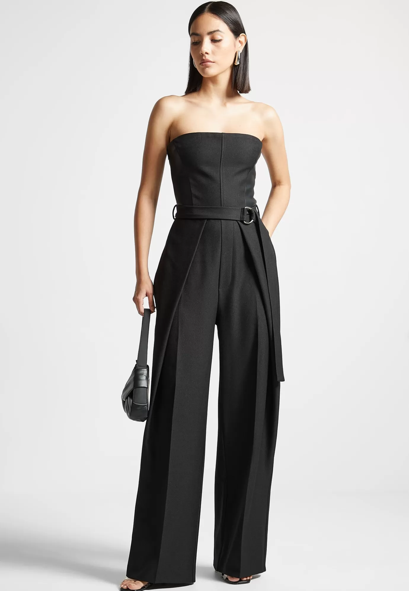 Hot Tailored Pleat Jumpsuit with Belt - Jumpsuits