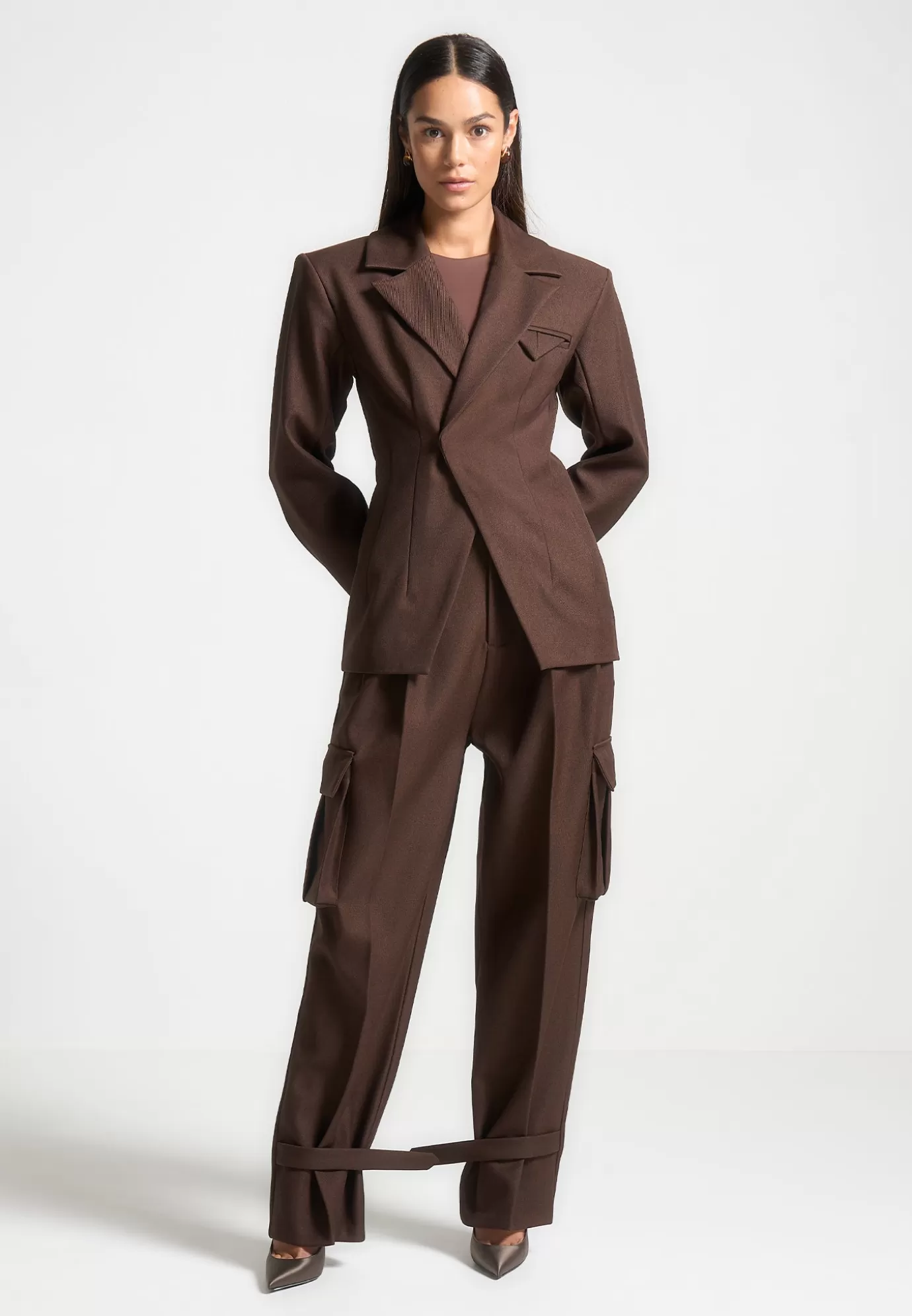 Cheap Tailored Pleated Cargo Trousers - Suits