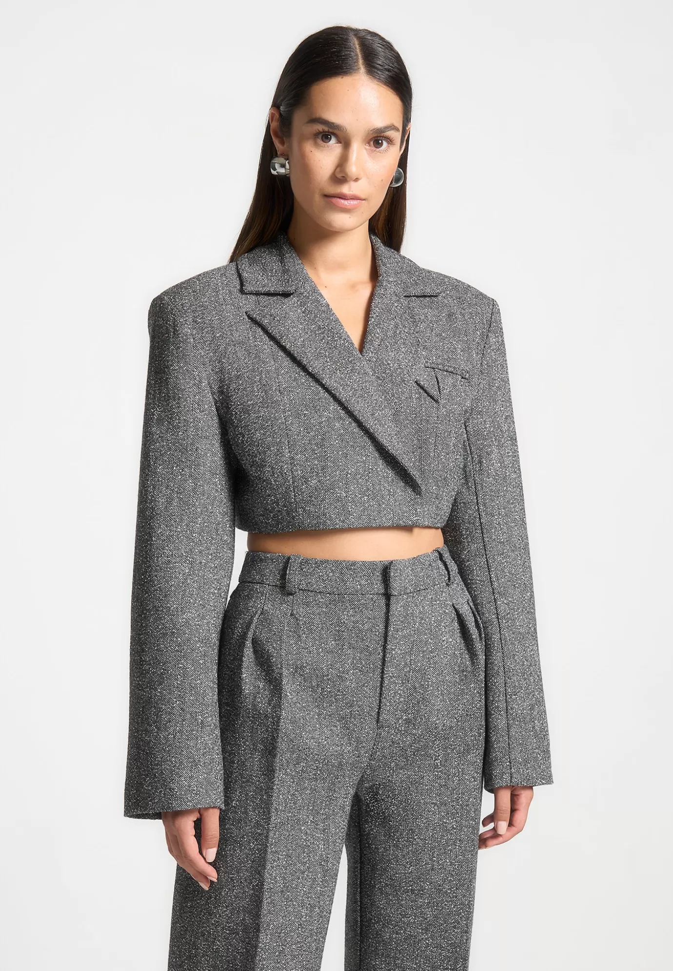 Cheap Tailored Wool Wide Shoulder Blazer - Blazers & Waistcoats