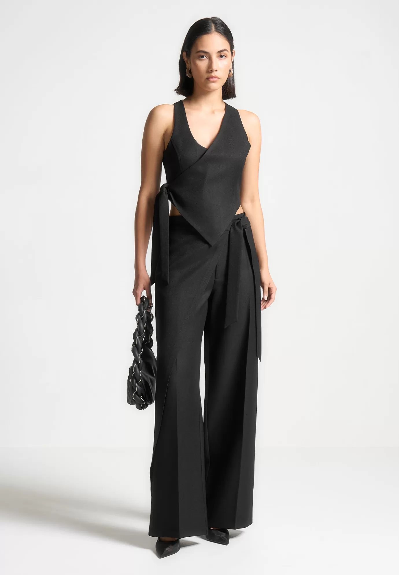 Hot Tailored Wrap Trousers with Tie - Formal Trousers