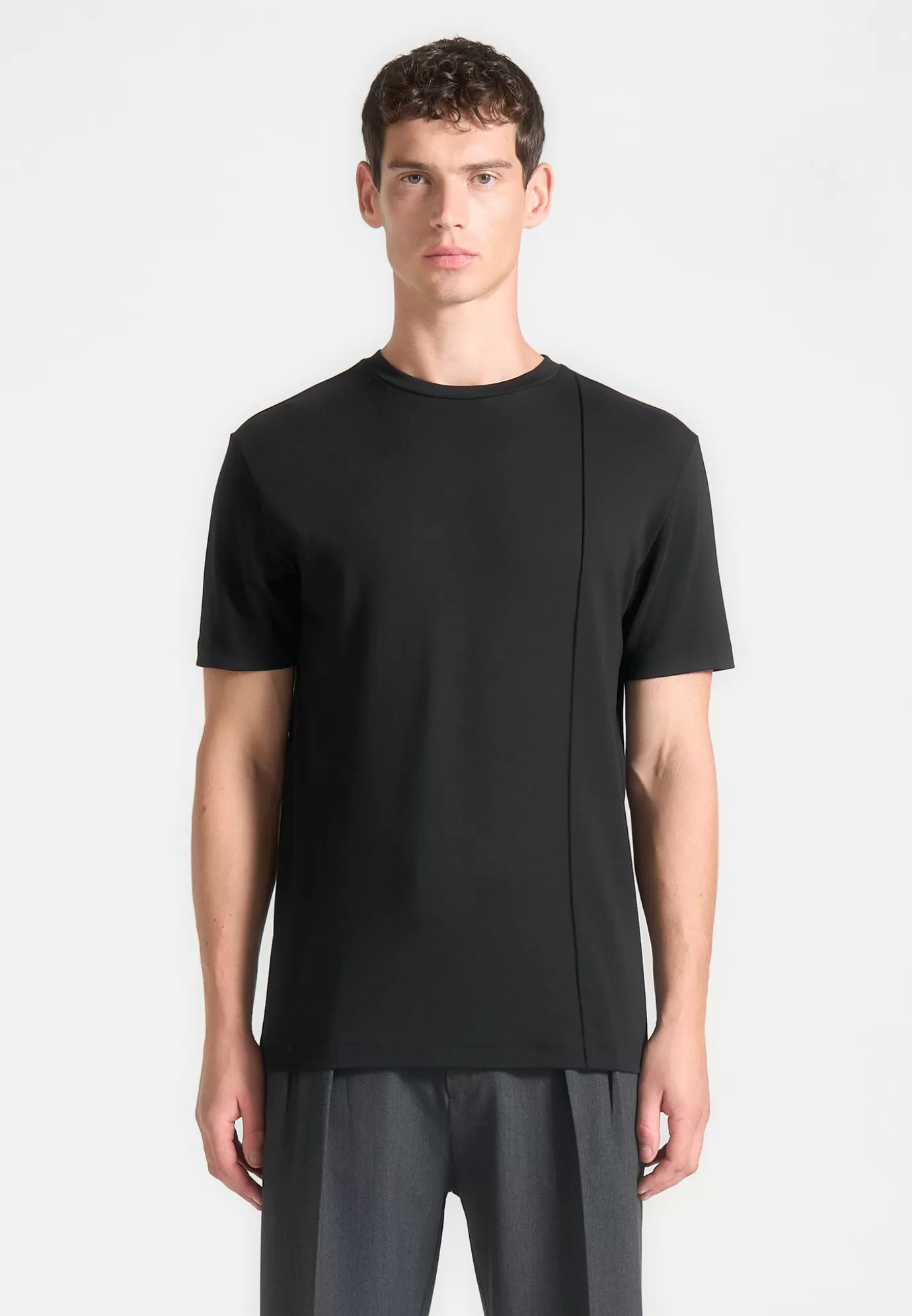 Shop Éternel Regular Fit Cotton T-Shirt with Pintuck - T-shirts