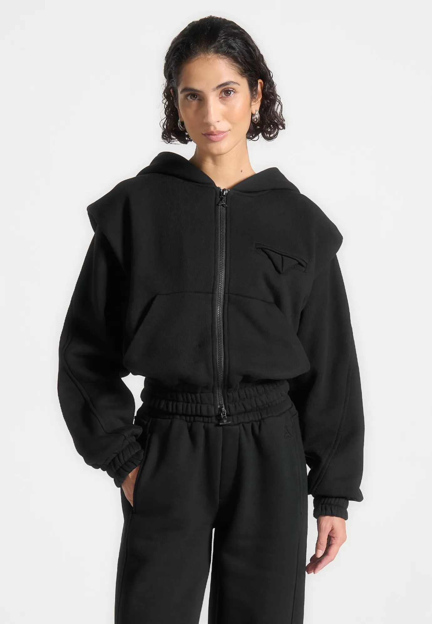 Store Éternelle Wide Shoulder Zip Through Hoodie - Hoodies