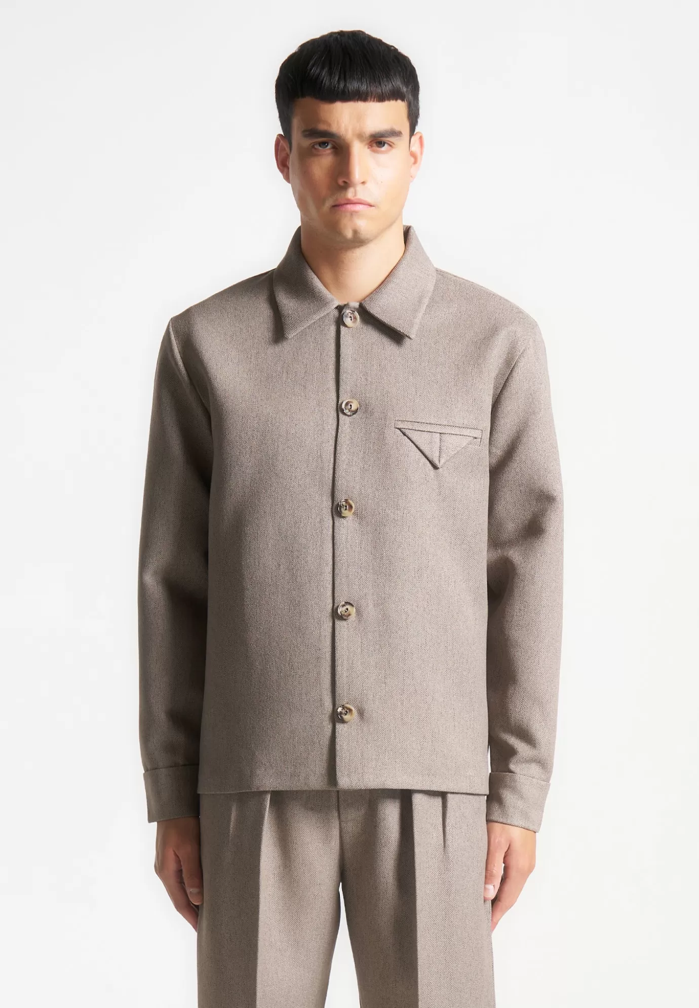 Shop Textured Tailored Long Sleeve Overshirt - Formal Co-ords