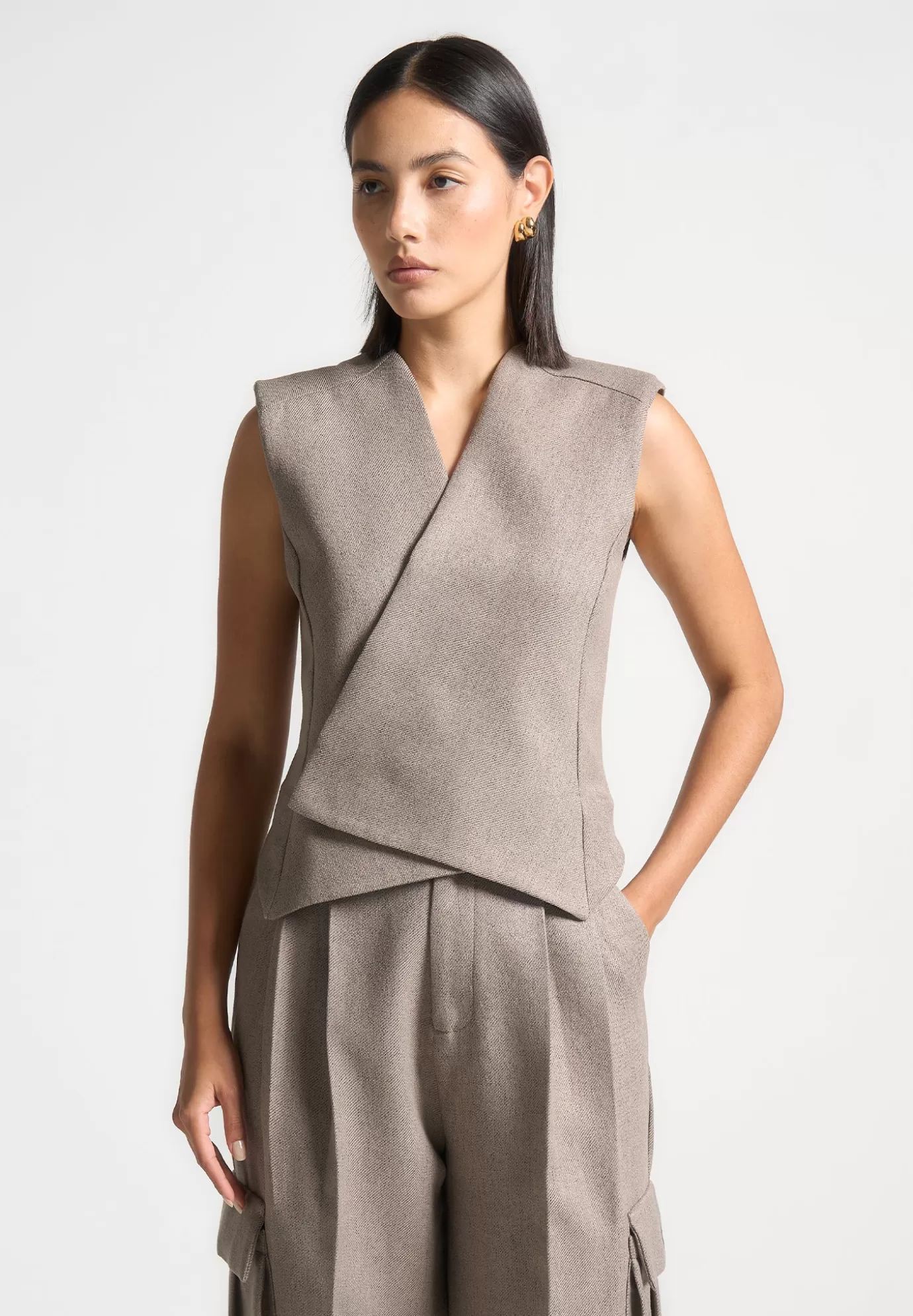 Sale Textured Tailored Wrap Waistcoat - Blazers & Waistcoats