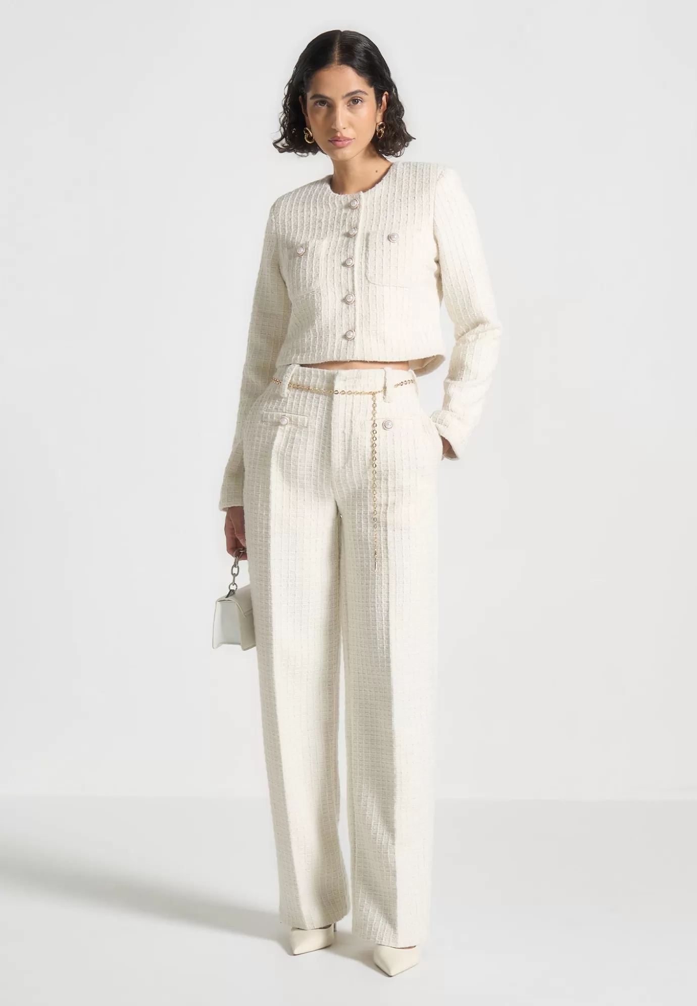 Store Tweed Trousers with Belt - Matching Sets