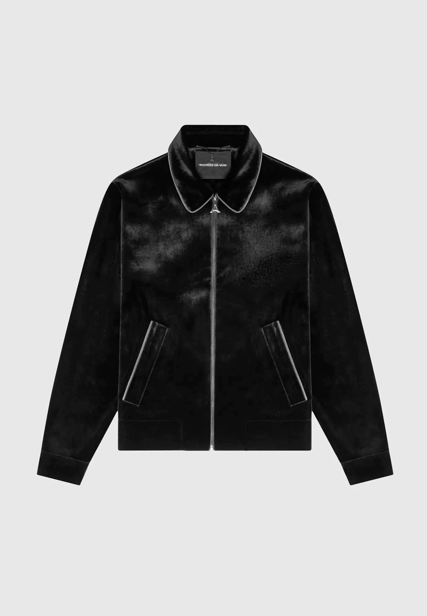 Online Velvet Jacket with Contrast Piping - Jackets