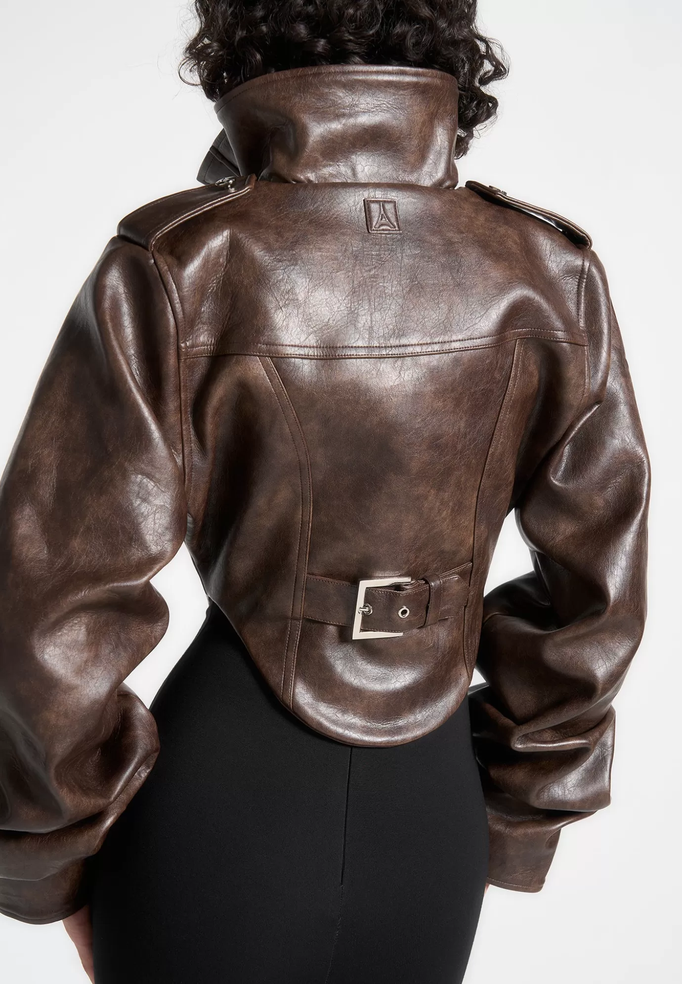 Sale Vintage Leather Tacked Sleeve Corset Jacket - Jackets