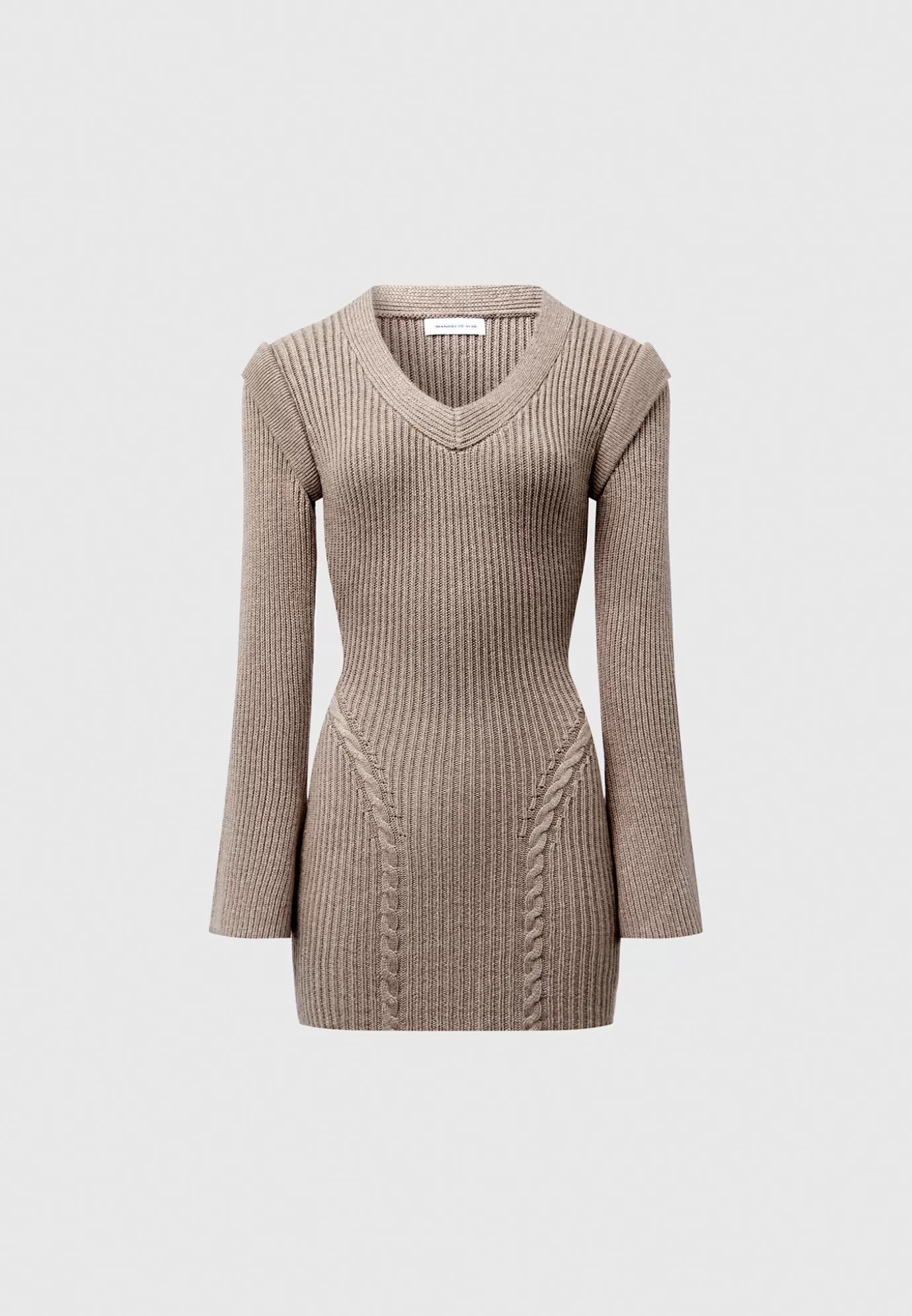 Store Wide Shoulder Knitted Contour Mini Dress - Knitwear