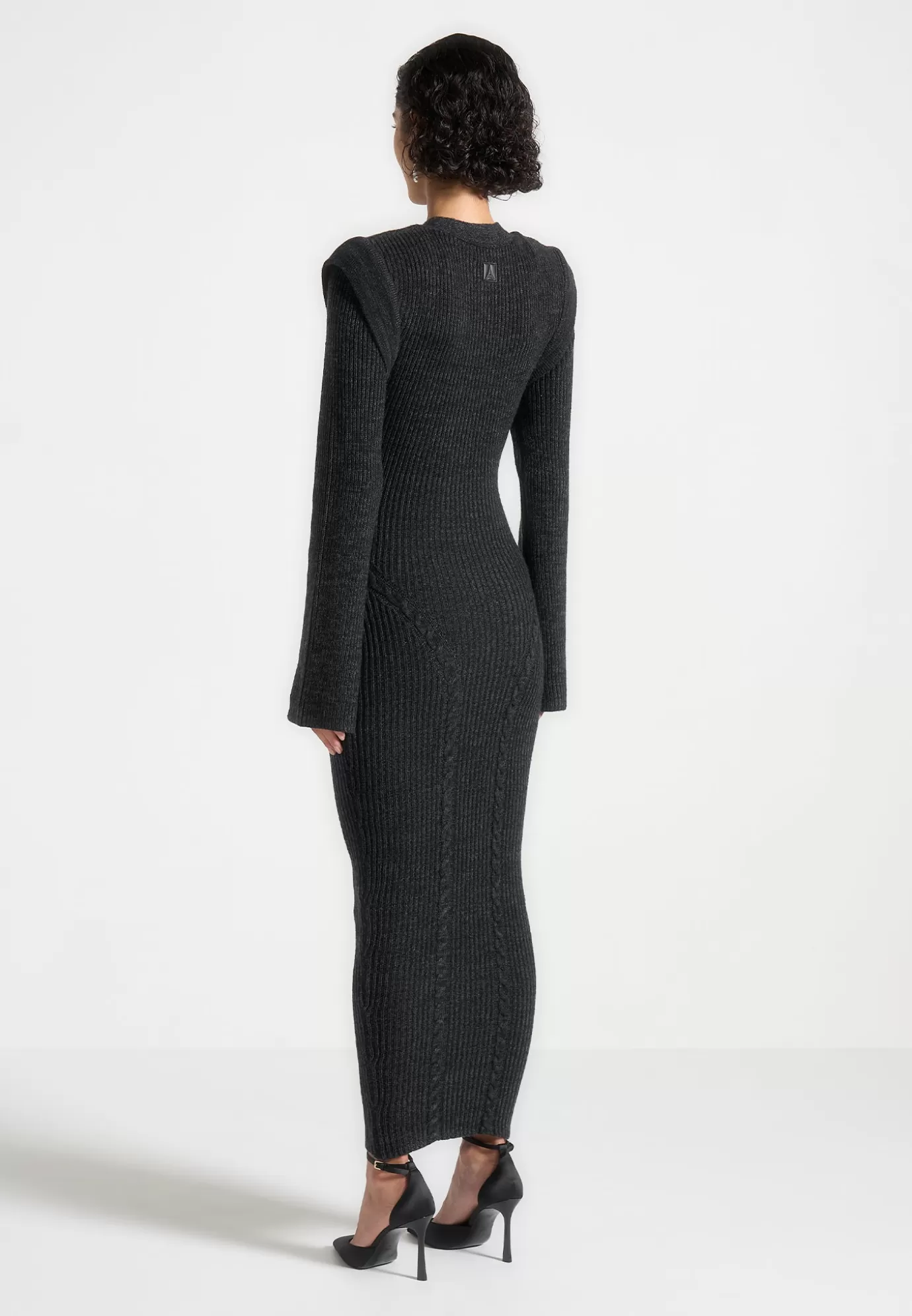 Shop Wide Shoulder Knitted Midaxi Dress - Knitwear