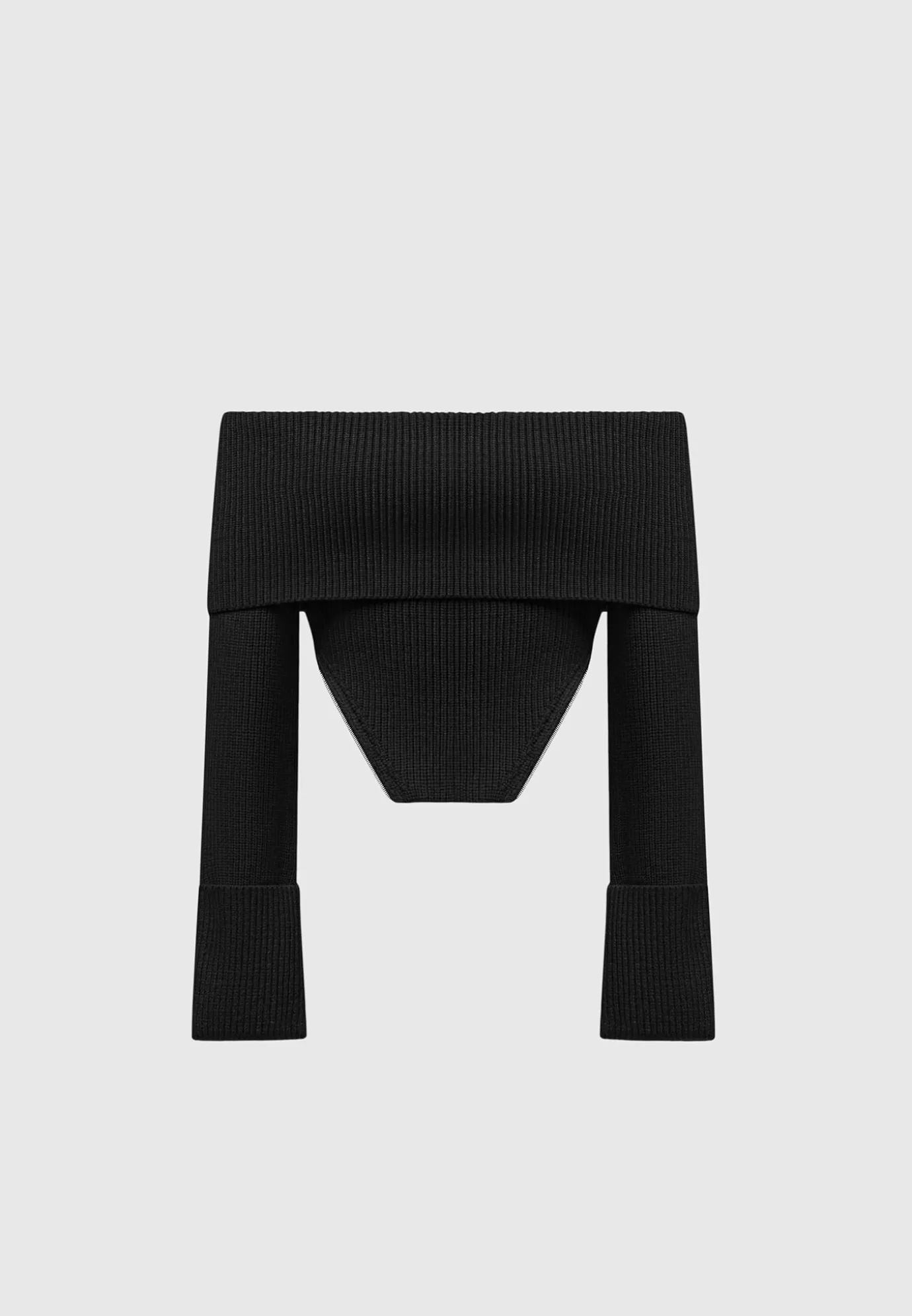 Sale Zip Detail Knit Bandeau Top - Knitwear